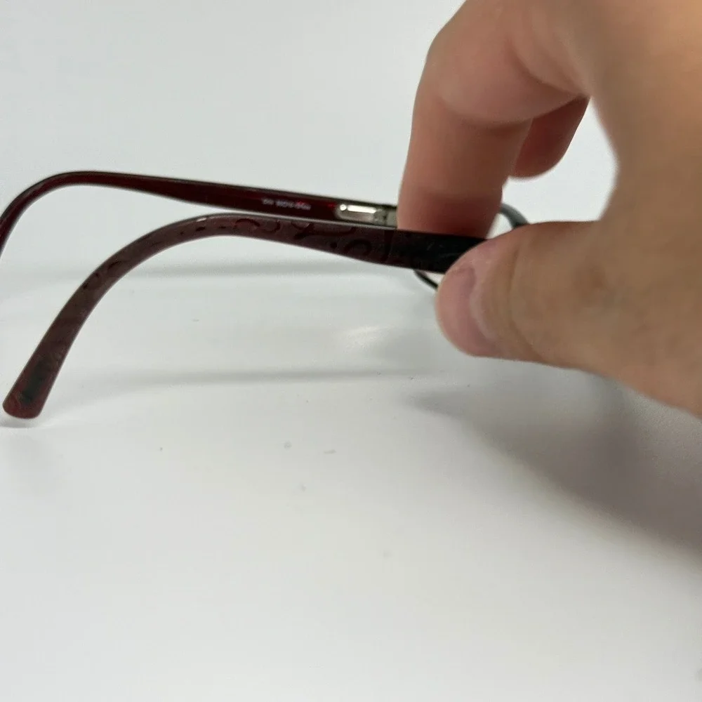 Nicole Miller Fuego Chili Red Rectangular Eyeglass Frames 50-15-137 Scroll